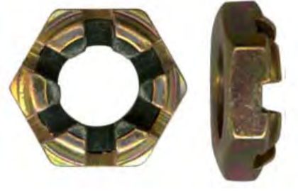 MS17826, nut, self-locking, castellated, hexagon, 250 °f, thin, non-metallic insert