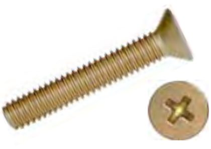 MS35191, screw, machine, 82 degree flat countersunk head, cross-recessed, carbon steel, cadmium plated, unf-2a